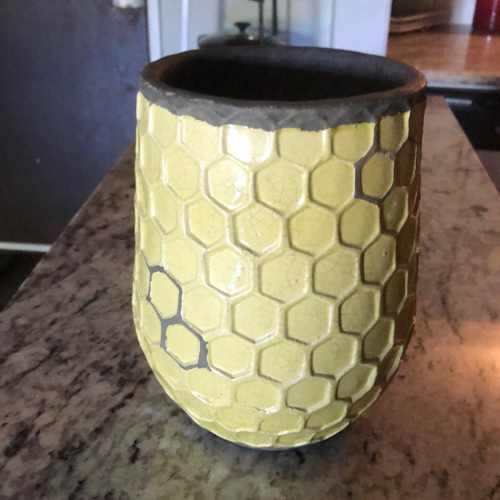 yellow west elm vase